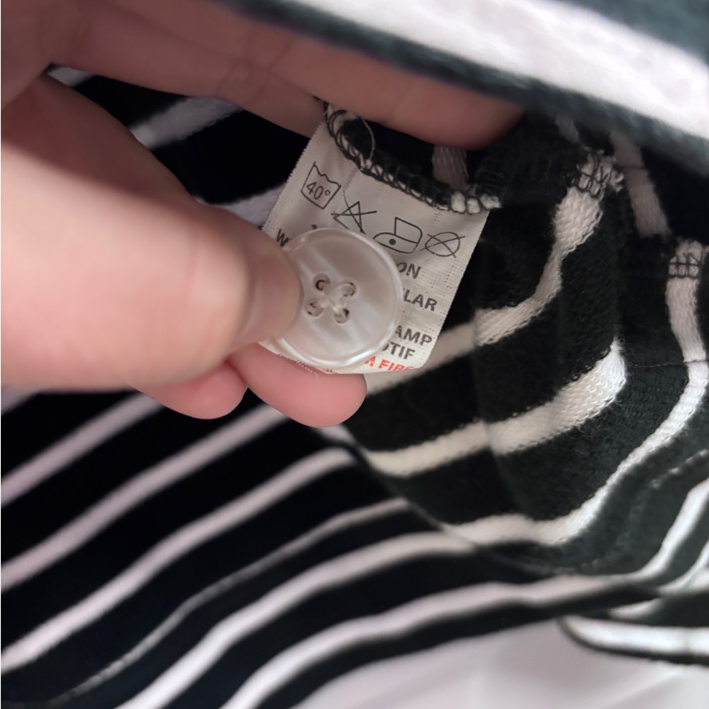 Lands' End Ireland Striped Rugby Top - Black White Pink - Picture 8 of 11